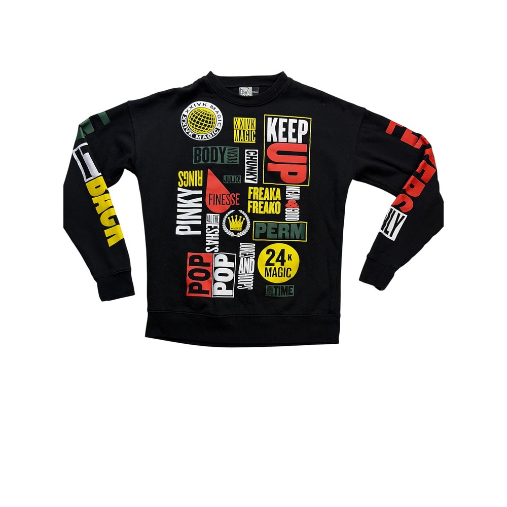 Bruno Mars 24K Magic World Tour Sweatshirt Mens Medium Black Graphic Concert